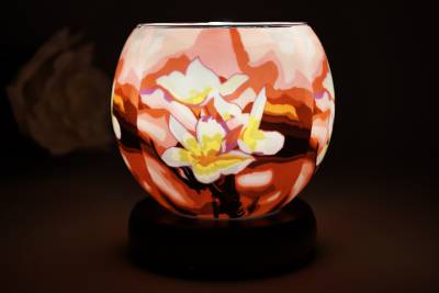 elektrische Leuchtglas Lampe 21417 Magnolie 11cm Tischleuchte, Dekoration Kerzenfarm - 1