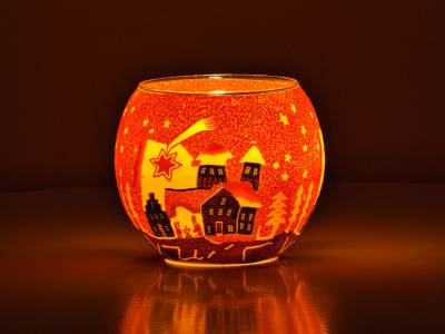 Leuchtglas Nr.346 Sternschnuppe rot Ø11cm MIT 30mm Bohrung Tauschglas Ersatzglas - 1