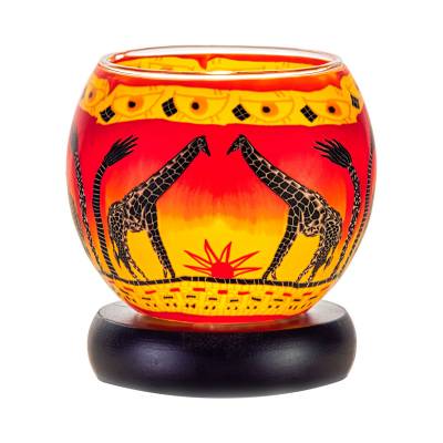 Leuchtglas Nr.287 Lampe Leuchte Ø11cm Dekoration Licht Giraffen - 0