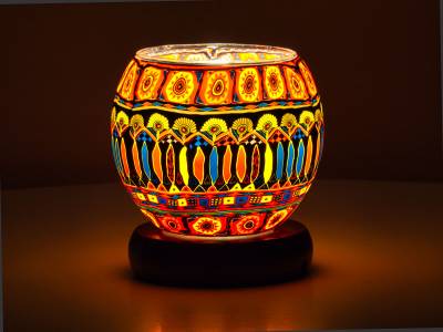 Leuchtglas Lampe Leuchte Nr.90 Ø11cm Dekoration Licht Bohochic - 1