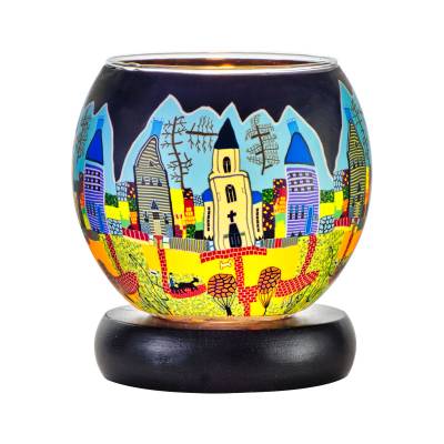 Leuchtglas Lampe Leuchte Nr.37 Ø11cm Dekoration Licht Kirchenbesuch am Sonntag - 0