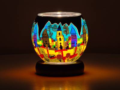 Leuchtglas Lampe Leuchte Nr.37 Ø11cm Dekoration Licht Kirchenbesuch am Sonntag - 1