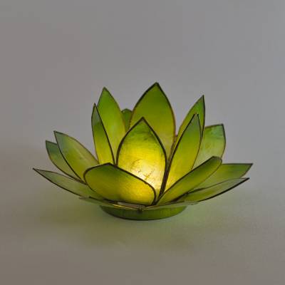 Hellmann Versand Lotusblüte 9 Grün – Teelichthalter für Hoffnung und Wachstum - 1
