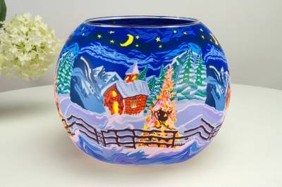 Leuchtglas 829 Silence Ø15cm Dekoration Teelicht Windlicht Kerzenfarm Kerze - 0