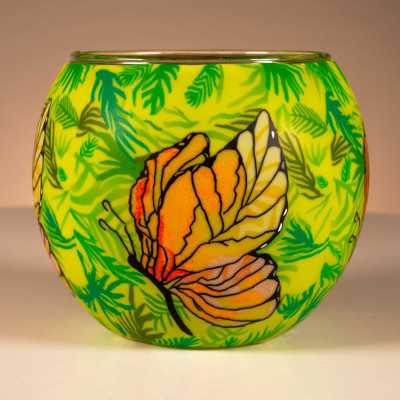 Leuchtglas 21117 Schmetterling  11cm Handmodelliertes Unikat in Serie - 0