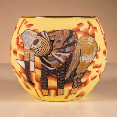 Leuchtglas 21124 Leuchtglas Elefant 11 cm – Handgefertigtes Unikat in Serie - 0