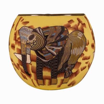 Leuchtglas 21124 Leuchtglas Elefant 11 cm – Handgefertigtes Unikat in Serie - 1