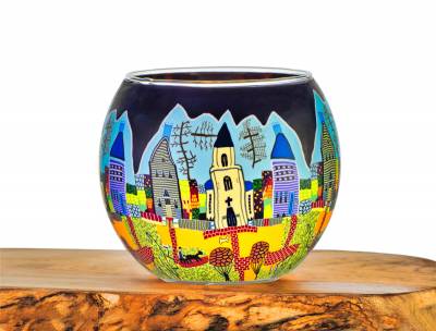 Leuchtglas Nr.37 ohne Wachs Ø11cm Dekoration Licht Windlicht Kirchenbesuch am Sonntag - 0