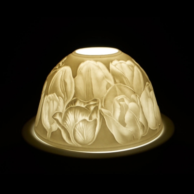 Starlight 79 Tulpen Teelicht Windlicht Hellmann Dekoration Porzellanteelicht - 1