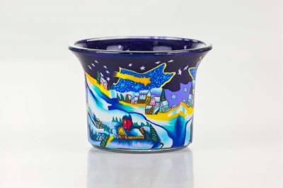 Votiv Glas 66 Weihnachtsstern dekoratives Windlicht - 0