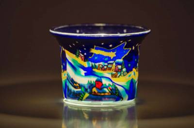 Votiv Glas 66 Weihnachtsstern dekoratives Windlicht - 1