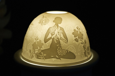 Starlight 211 Buddha 2 Teelicht Windlicht Dekoration Porzellanteelicht Bisquitporzellan - 1