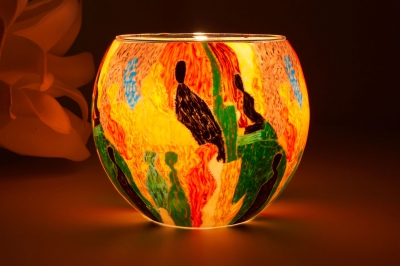 Leuchtglas 21204  Ø11cm People – Farbspiel & Symbol für Gemeinschaft Unikat in Serie - 1