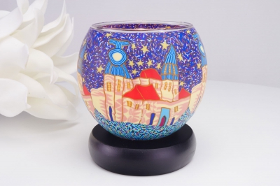 Leuchtglas als Lampe 308 Spanish Town Ø11cm Dekoration Teelicht Windlicht Kerzenfarm Kerze - 0