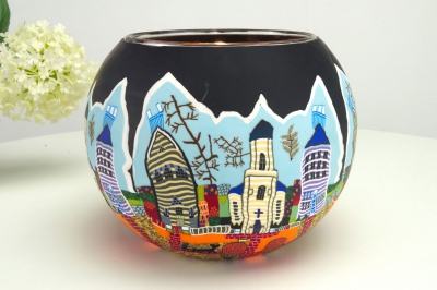 Leuchtglas 601 Sunday Ø15cm Dekoration Teelicht Windlicht Kerzenfarm Kerze - 0