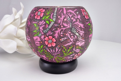 Leuchtglas als Lampe 414 Sweet William Bartnelke Ø15cm Dekoration Windlicht Kerzenfarm Kerze - 0