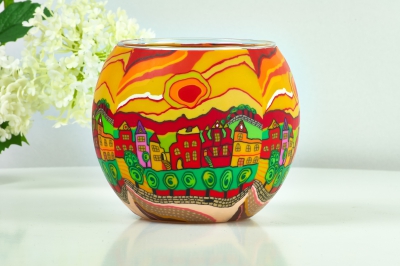 Leuchtglas 21631 Sunny Afternoon Ø11cm sonniger Nachmittag - Licht voller Wärme Unikat in Serie - 0