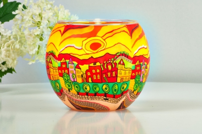 Leuchtglas 21631 Sunny Afternoon Ø11cm sonniger Nachmittag - Licht voller Wärme Unikat in Serie - 1
