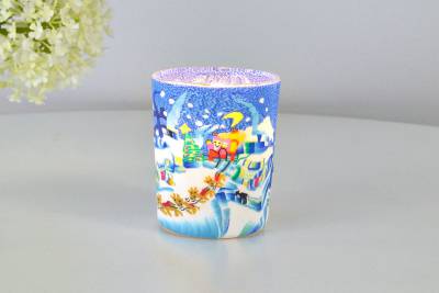 Leuchtglas für Teelicht 815 Schlittenfahrt Ø5,8cm Teelichtleuchte Windlichthalter - 0