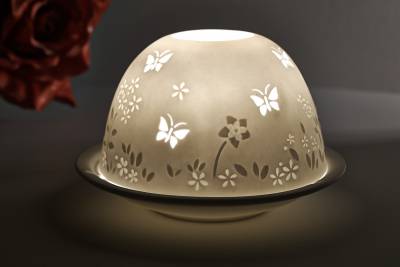 Kerzenfarm Hahn Dome Light, Nr. 30021 Frühling - Teelicht Windlicht Dekoration Porzellanteelicht - 1