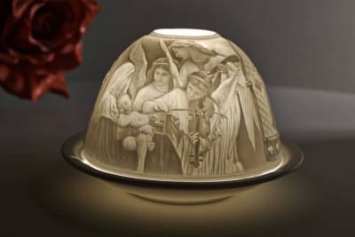 Kerzenfarm Dome Light Nr. 30037 Engelskonzert - Teelicht Windlicht Dekoration Porzellanteelicht - 0