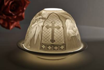 Kerzenfarm Dome Light Nr. 30037 Engelskonzert - Teelicht Windlicht Dekoration Porzellanteelicht - 1