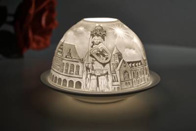 Kerzenfarm Hahn Dome-Light Nr. 30151 Bremen - Teelicht Windlicht Dekoration Porzellanteelicht - 0