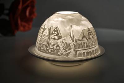 Kerzenfarm Hahn Dome-Light Nr. 30151 Bremen - Teelicht Windlicht Dekoration Porzellanteelicht - 1