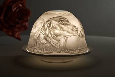 Kerzenfarm Hahn Dome Light Nr. 30160 Hunde - Teelicht Windlicht Dekoration Porzellanteelicht - 0