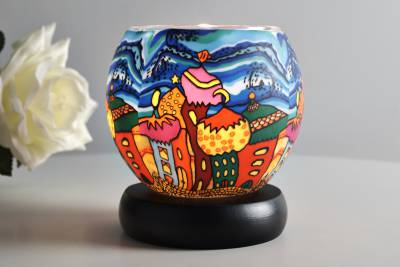 Elektrisches Leuchtglas Lampe Kerzenfarm 21638 Zwiebeltürme Ø11cm Windlicht Teelicht Dekoleuchte - 1